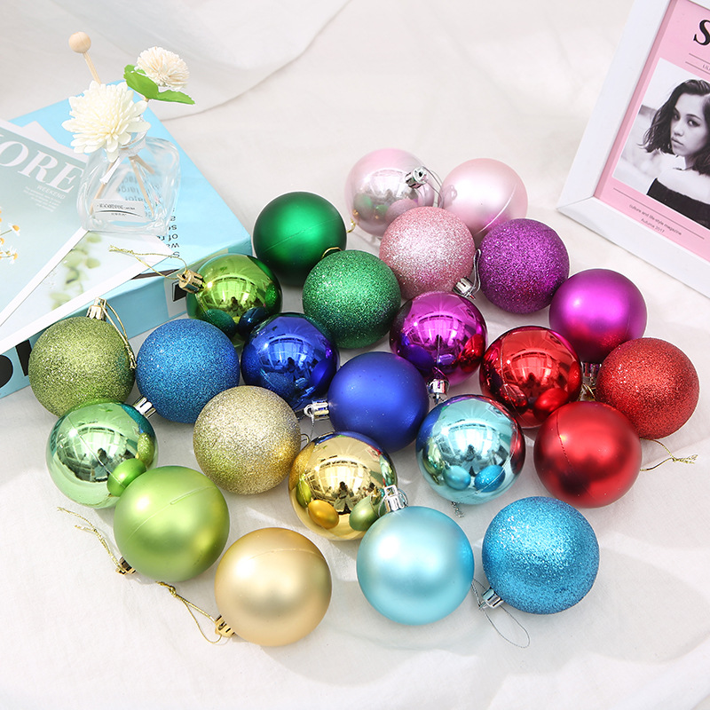 Christmas Decoration Electroplated Plastic Ball Light Matte Glitter Christmas Ball Small Loose Ball Christmas Tree Hanging Hanging Ball details Picture