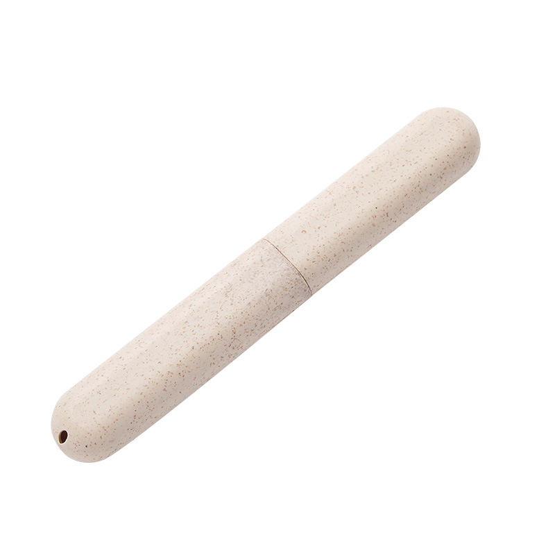 Wheat straw travel toothbrush box, portable toothbrush case, toothbrush cylinder storage box, wheat straw toothbrush storage box Item Picture