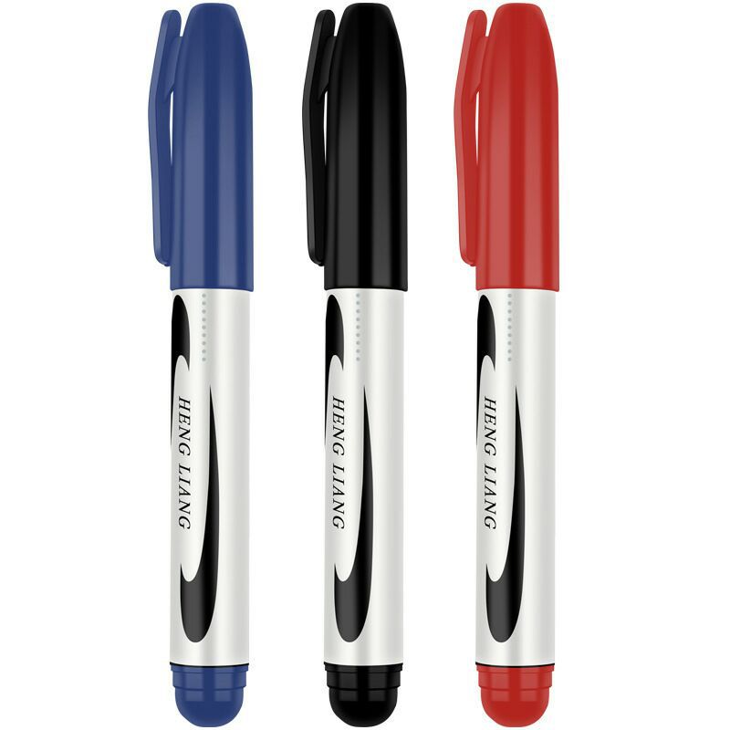 Large-sized large-head colored marker pens, black ink-filled large-head pens, blue and red oil-based express logistics marker pens