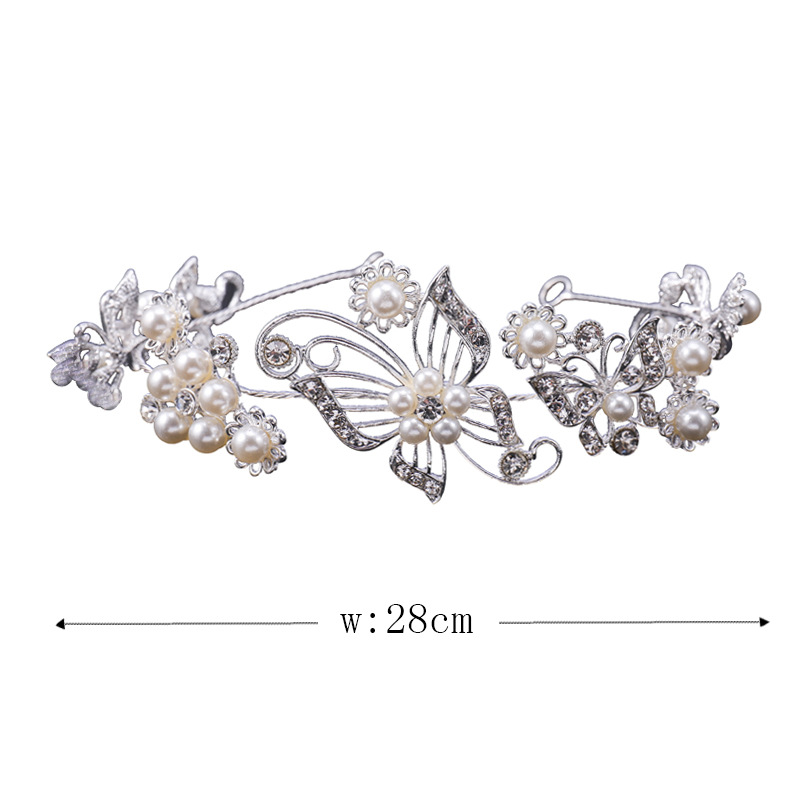Cross-border best-selling water diamond alloy bride soft chain wedding dress and evening gown accessories, banquet hair accessories, bride headwear factory supply Item Picture