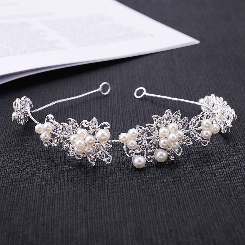 Cross-border best-selling water diamond alloy bride soft chain wedding dress and evening gown accessories, banquet hair accessories, bride headwear factory supply Specification image