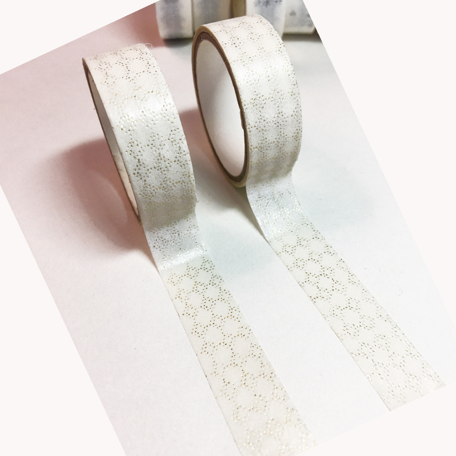 This silver gold-embossed planner tape, the same as the popular Korean washi tape, is cute, retro, simple and fresh for student girls Specification image
