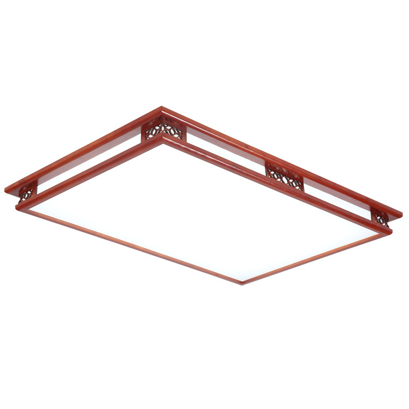 Chinese-style living room ceiling lights, rectangular solid wood hall lamps, led study room and bedroom lights, Chinese style in stock Item Picture