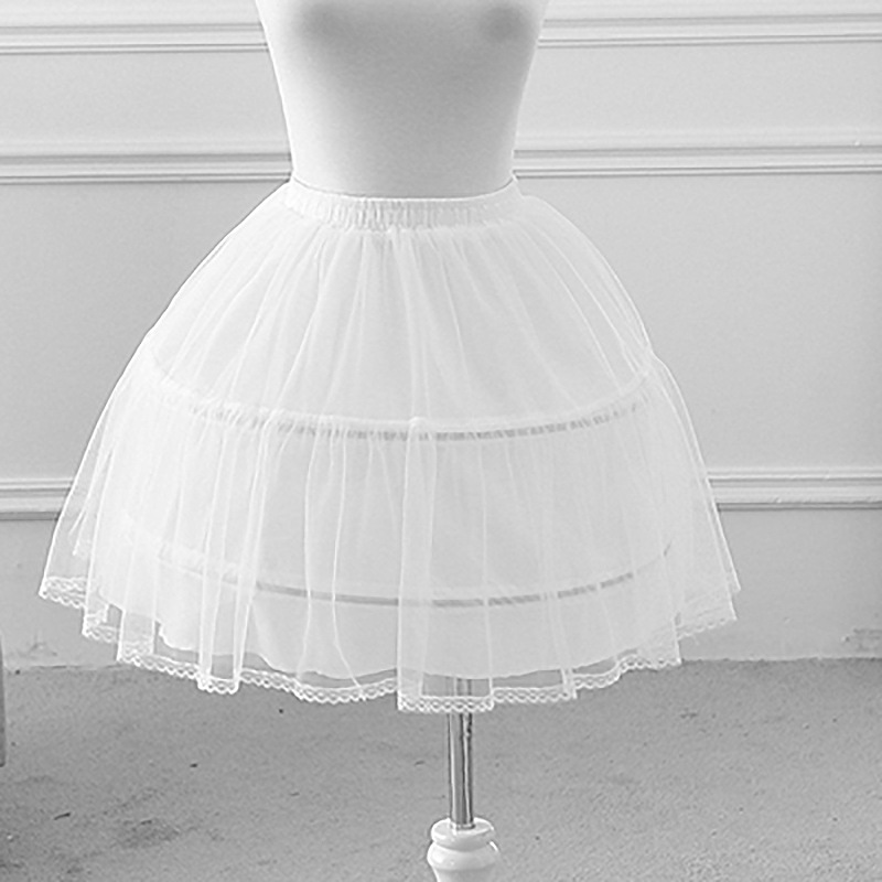 lolita Daily pompadour dress lined with short underwire mesh skirt Superpompadour children's dress Specification drawing