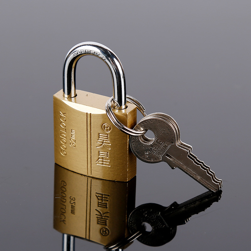 Original supply of imitation copper locks, single-line cross padlocks, desk and dormitory door locks, main door locks, open locks, iron padlocks Specification image