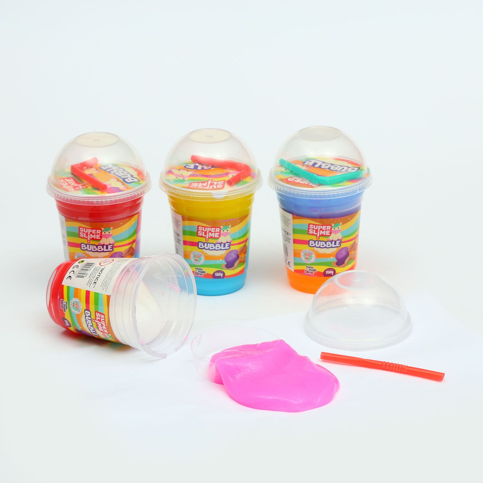 Wholesale of Amazon's creative milk tea cups with colored mud, three-color crystal mud, children's prank and farting mud from the manufacturer Item Picture