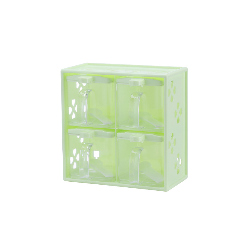 A set of transparent and moisture-proof seasoning bottles and jars for a wall-mounted, drawer-style home kitchen Application Scenario