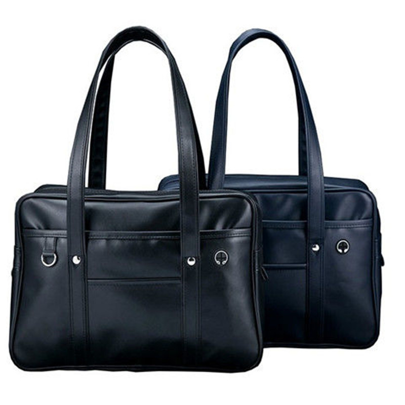 Japanese students' jk hand-held schoolbags, high school boys and girls' single-shoulder PU uniform bags, waterproof official documents, commuting backpacks
