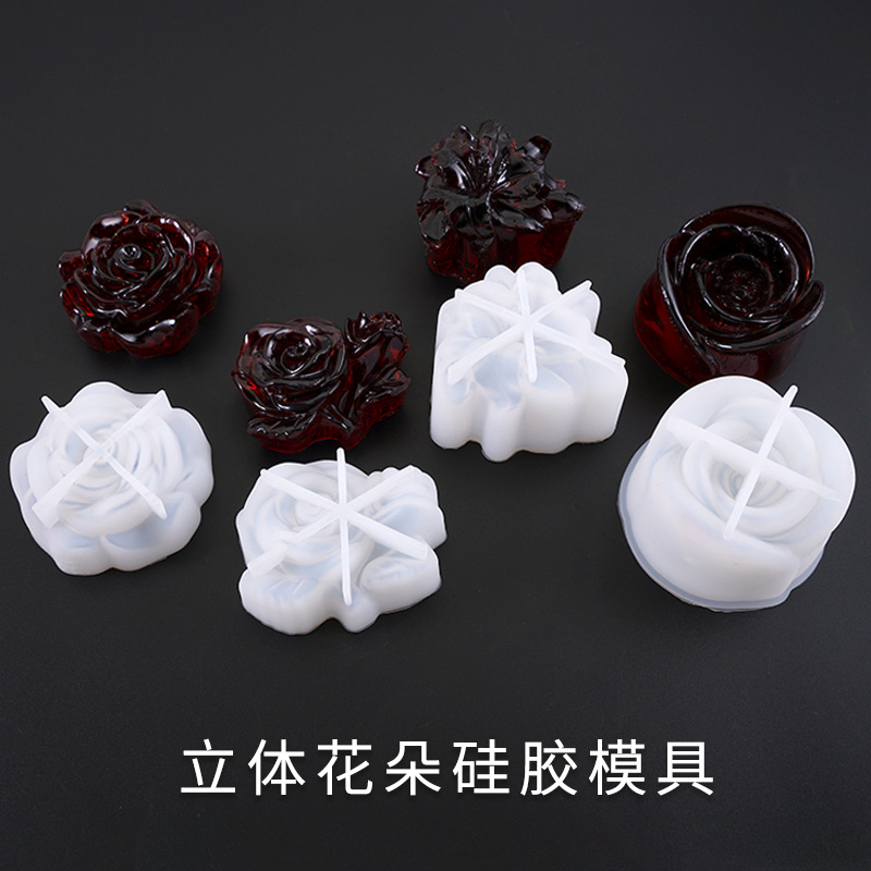 水晶滴胶模具 diy饰品新款镜面立体花朵高亮花朵硅胶模具工艺品摆件工艺品