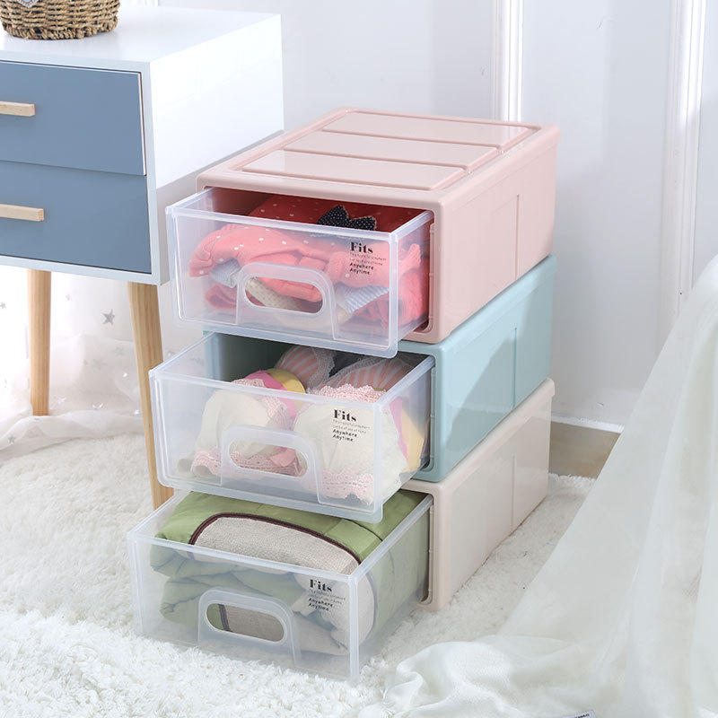 Wholesale multi-layer thickened bra and underwear storage boxes, household plastic drawer-type wardrobe storage boxes details Picture