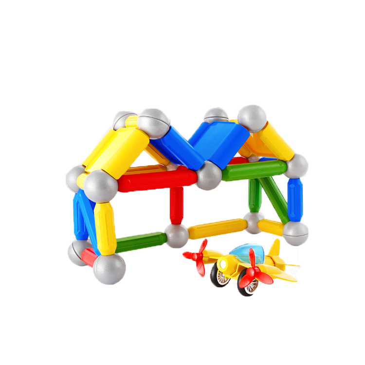 61pcs桶装工程车磁力棒玩具套装批发儿童diy益智百变拼装磁性积木详情图5