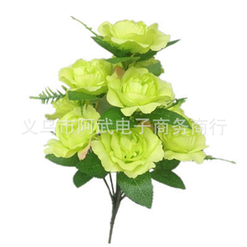 Wholesale of 10 artificial roses, home decorations, flower arrangements, artificial bouquets, floral art, outdoor landscaping and decorative plants details Picture