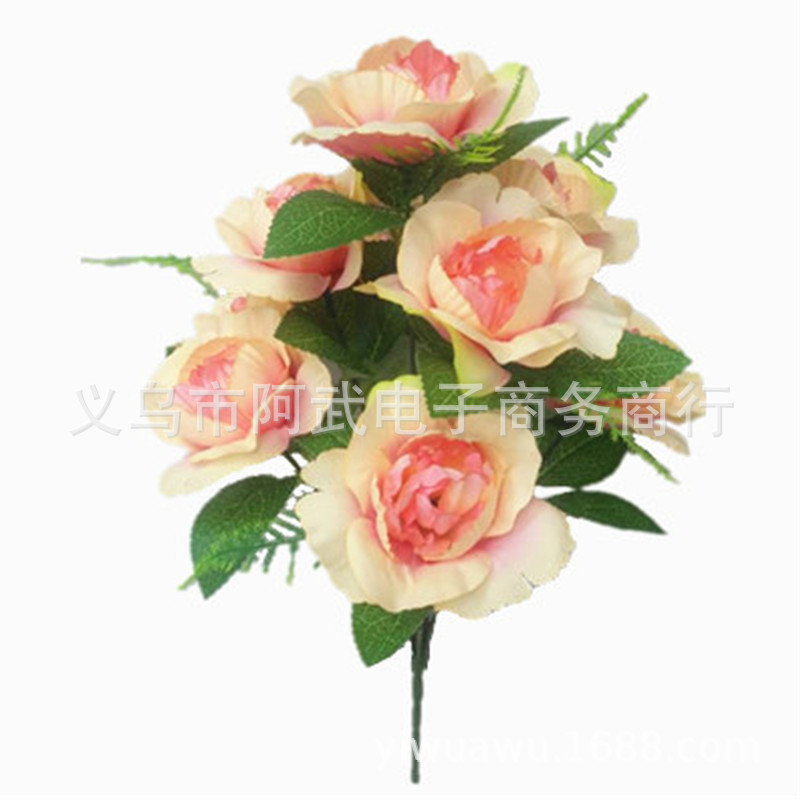 Wholesale of 10 artificial roses, home decorations, flower arrangements, artificial bouquets, floral art, outdoor landscaping and decorative plants Specification image