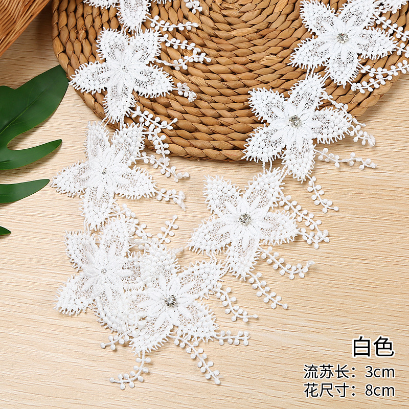 Factory wholesale of diamond water-soluble lace clothing, exquisite lace accessories and wedding lace accessories in stock Application Scenario