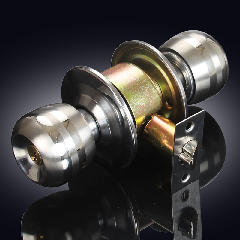 Spherical lock, spherical door lock, indoor bedroom door, ball lock, stainless steel universal wooden door lock, round lock core, bathroom lock Specification image