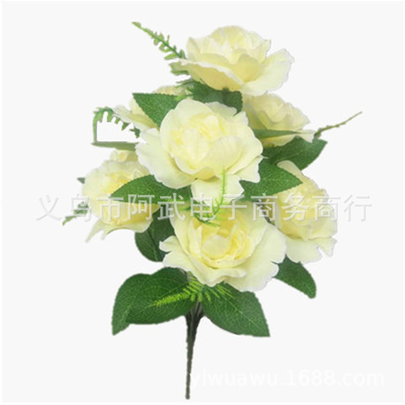 Wholesale of 10 artificial roses, home decorations, flower arrangements, artificial bouquets, floral art, outdoor landscaping and decorative plants Item Picture
