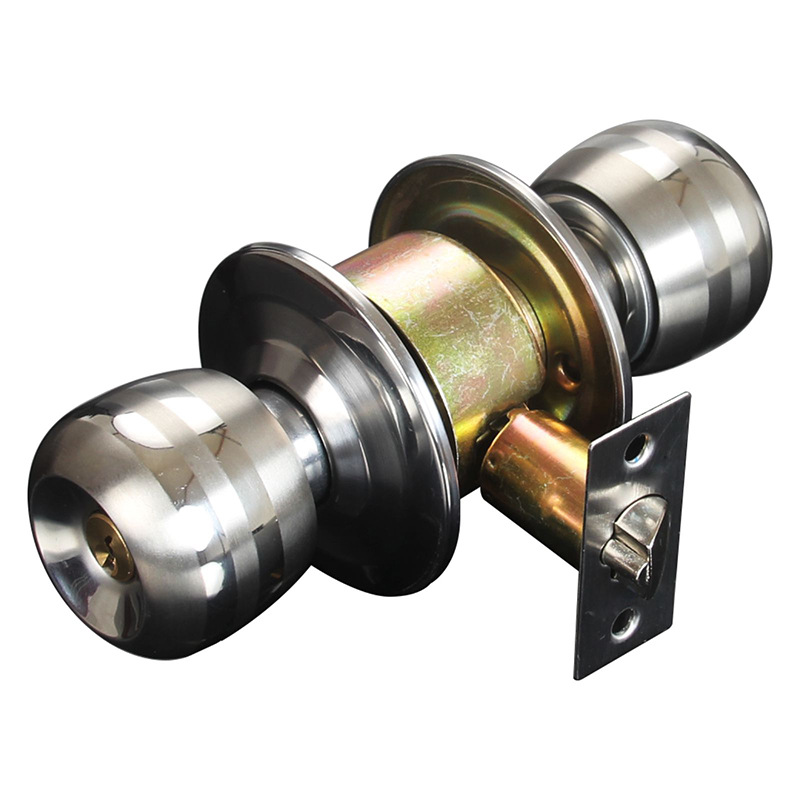 Spherical lock, spherical door lock, indoor bedroom door, ball lock, stainless steel universal wooden door lock, round lock core, bathroom lock Item Picture