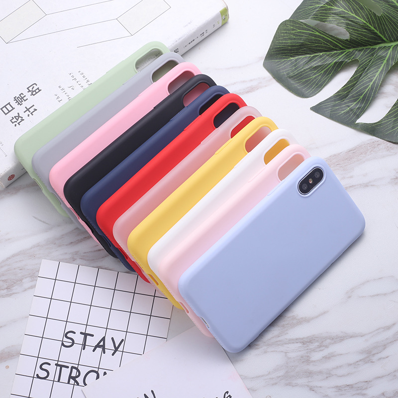 适用纯色iphone系列手机壳软壳地摊货源TPU磨砂软壳简约亲肤手感