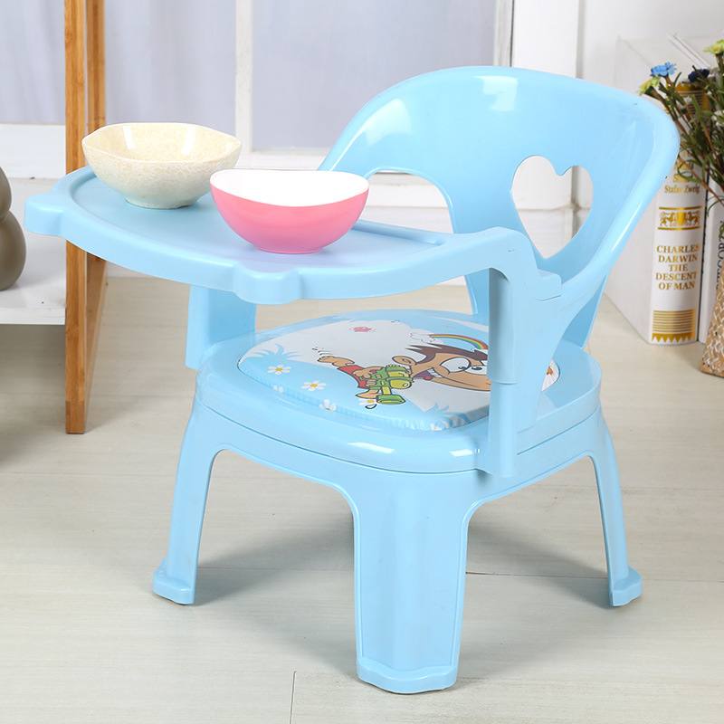 Plastic children's high chair, call chair table, baby stool with whistle, high appearance level children's high chair, cartoon pattern children's chair details Picture
