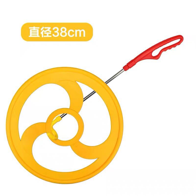 Children's circular push wheel, kindergarten sensory integration exercise, shining student outdoor hand push wheel, nostalgic 38cm Application Scenario