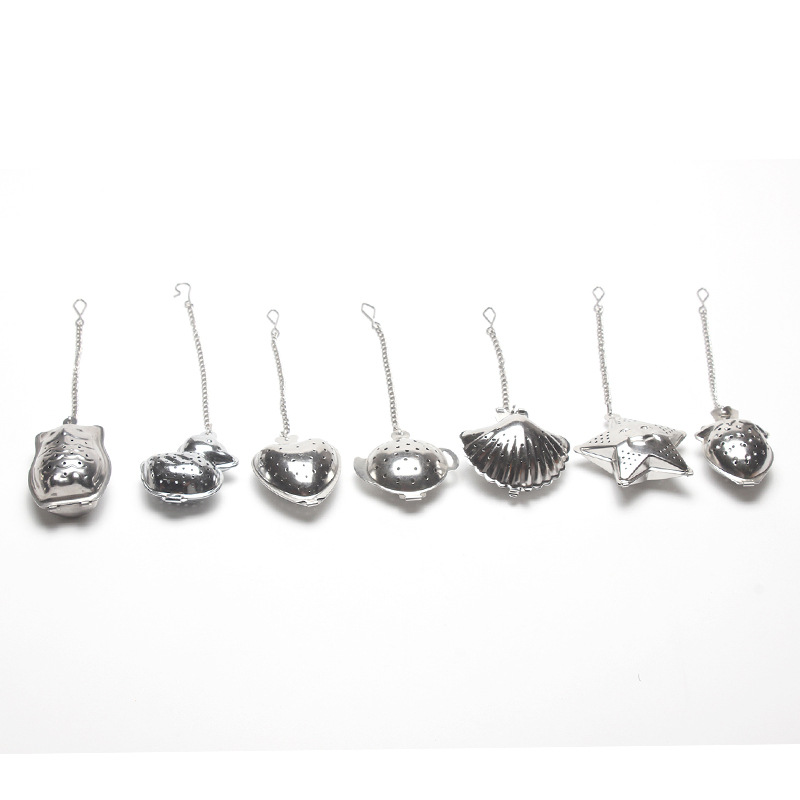 304 stainless steel tea glass chain star love house teapot tea infuser metal tea filter net