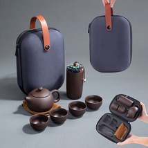 紫砂便携式旅行茶具套装一壶四杯公司商务礼品开业活动伴手礼logo