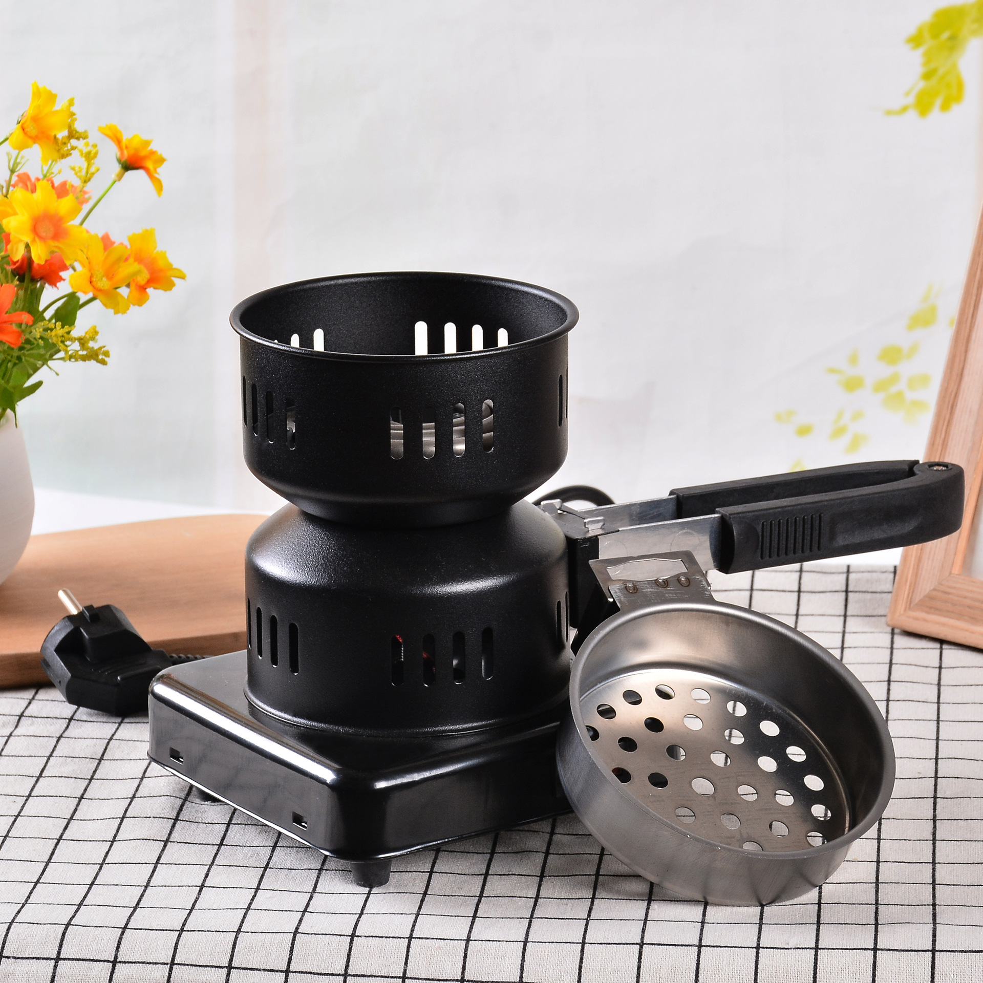 Charcoal burner Olive charcoal burner shisha charcoal stove charcoal stove black olive charcoal charcoal walnut charcoal burning home details Picture