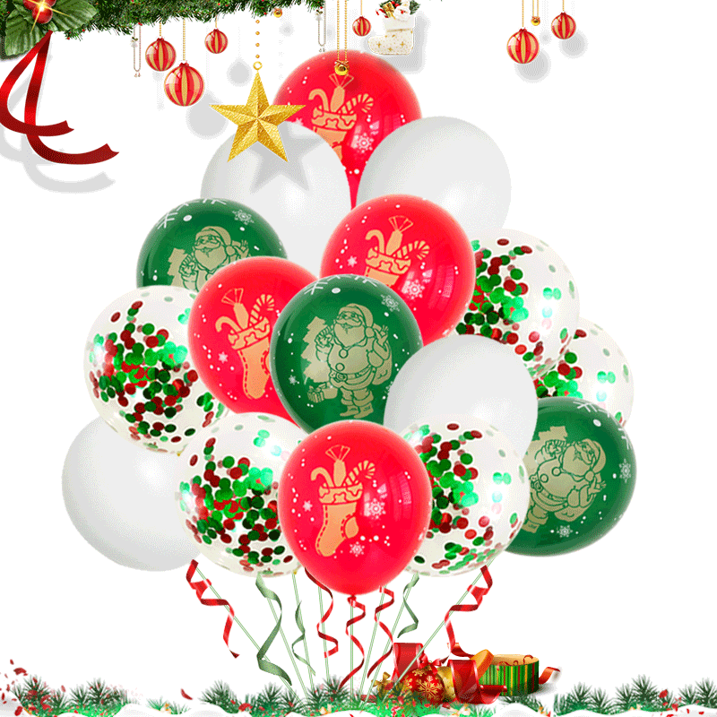 christmas balls烫金印花圣诞节气球12寸圆形乳胶气球圣诞气球