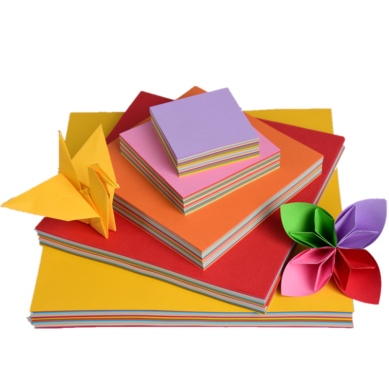 Factory direct sales of children's colorful handmade origami paper, thousand paper cranes, DIY materials for kindergartens, square colored paper Item Picture