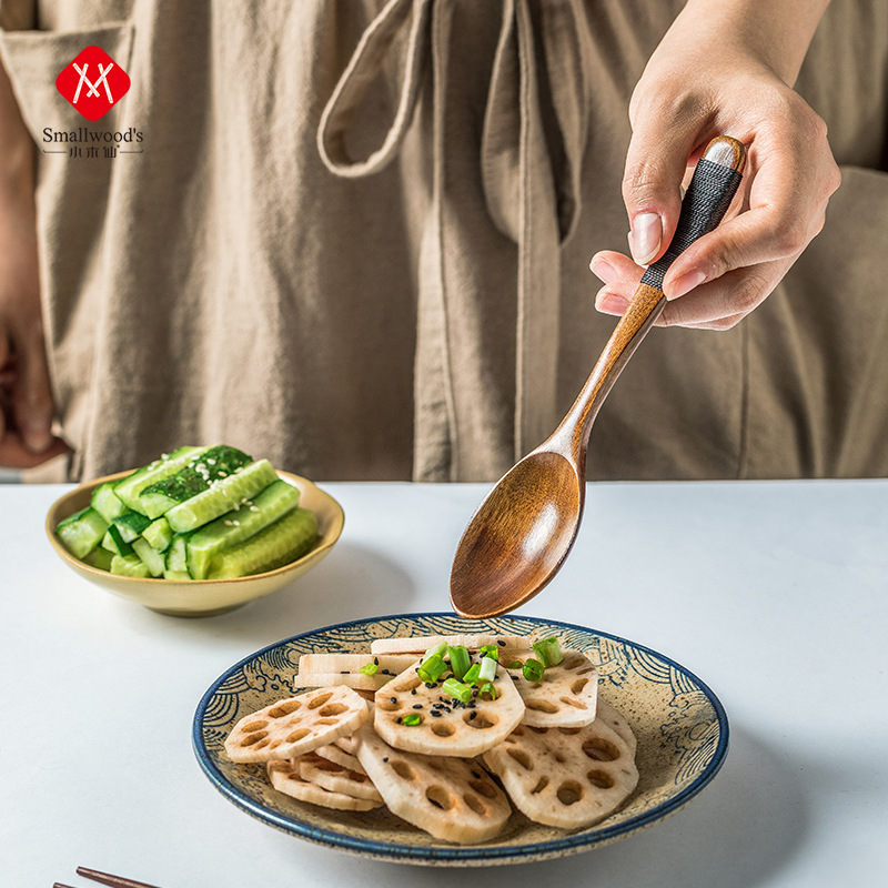 @Small Wood Xian Day Portable Box Wooden Spoon Chopsticks Natural Environmental Carving Tableware Chopsticks Spoon Set Ins Specification drawing