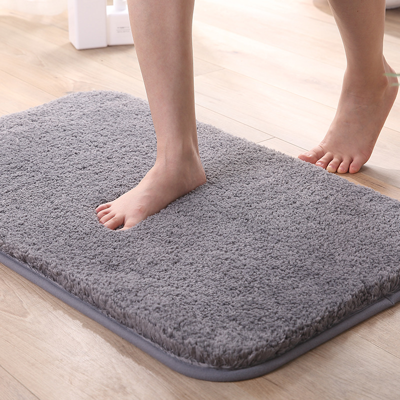 跨境高毛绒加厚地垫地毯 简约厨房卫生间门垫浴室防滑垫吸水脚垫