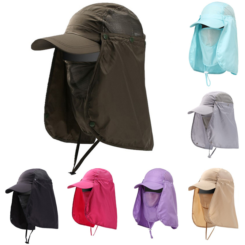 Summer hats for men and women Outdoor hiking biking breathable visor quick-drying waterproof sunscreen UV fishing hat