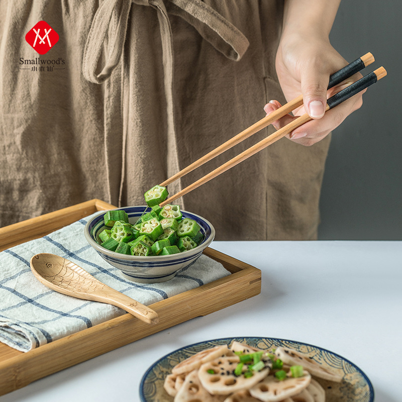 @Small Wood Xian Day Portable Box Wooden Spoon Chopsticks Natural Environmental Carving Tableware Chopsticks Spoon Set Ins Application Scenario