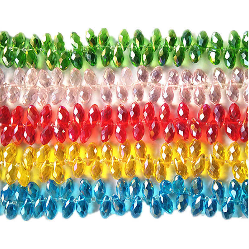 Diy Jewelry Accessories Crystal Glass Beads Horizontal Hole Water Drop 6*12Mm Electroplating Ab Color Clothing Accessories Item Picture