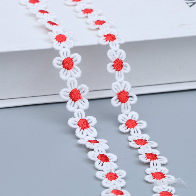 1.5CM water-soluble embroidered little bee lace, Daisy sunflower, DIY handmade accessories, clothing, hair accessories, fabric, tiled details Picture