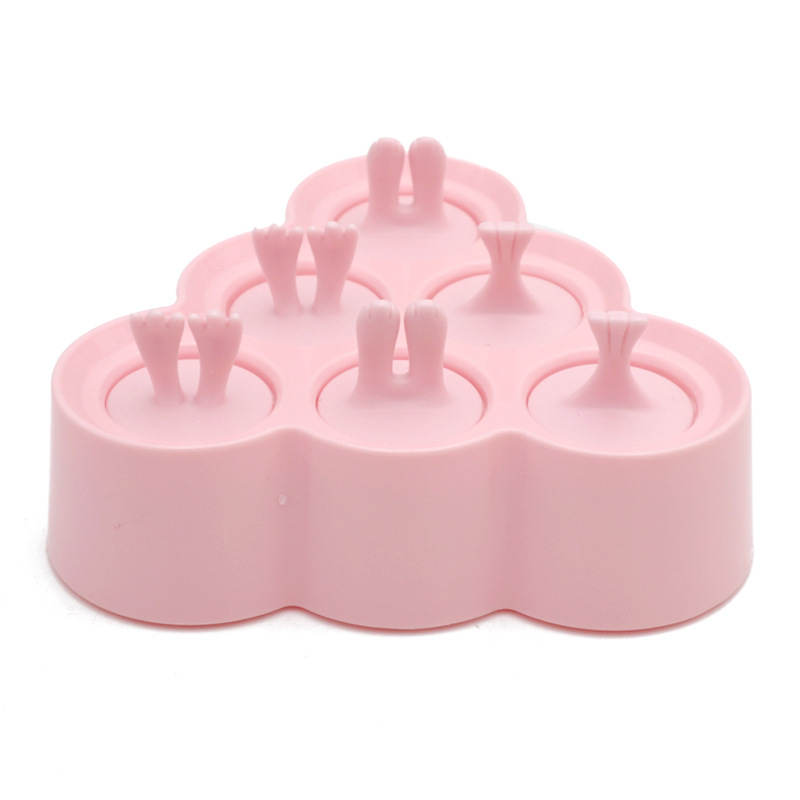 INS creative cartoon silicone DIY Popsicle mold, ice cream mold, six-compartment Popsicle box, ice cube tray, Amazon animal ice mold Item Picture