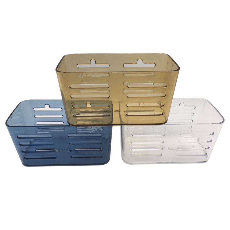 Vacuum wall-mounted basket, plastic storage basket, bathroom draining storage rack, toiletries storage rack Application Scenario