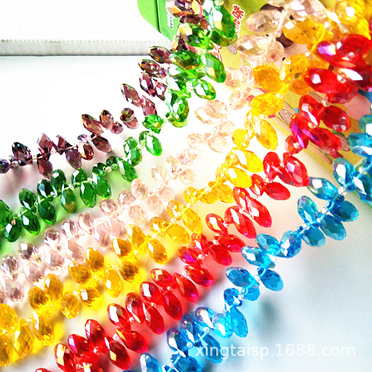 Diy Jewelry Accessories Crystal Glass Beads Horizontal Hole Water Drop 6*12Mm Electroplating Ab Color Clothing Accessories details Picture