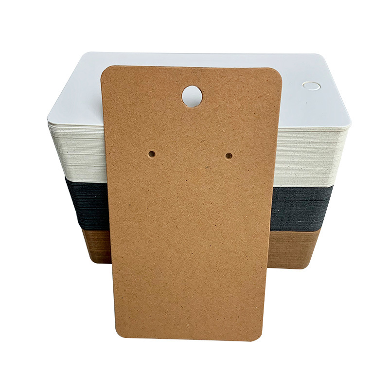 厂家现货 空白黑牛皮纸耳环卡片 5*8.9cm 耳钉包装饰品卡纸可代发图