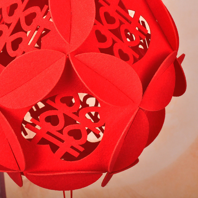 Wedding and celebration supplies: non-woven fabric, "Happiness" characters, "blessing" characters, red lanterns, palace lanterns, streamers, flower balls, and wedding room decorations Specification image