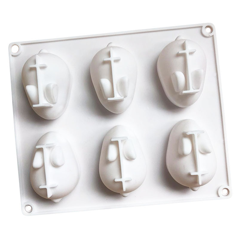 Minghao 6 Even Small Rabbit Rabbit Lid Handmade Ice Cream Jelly Pudding Mold Diy Mousse Cake Silicone Mold details Picture