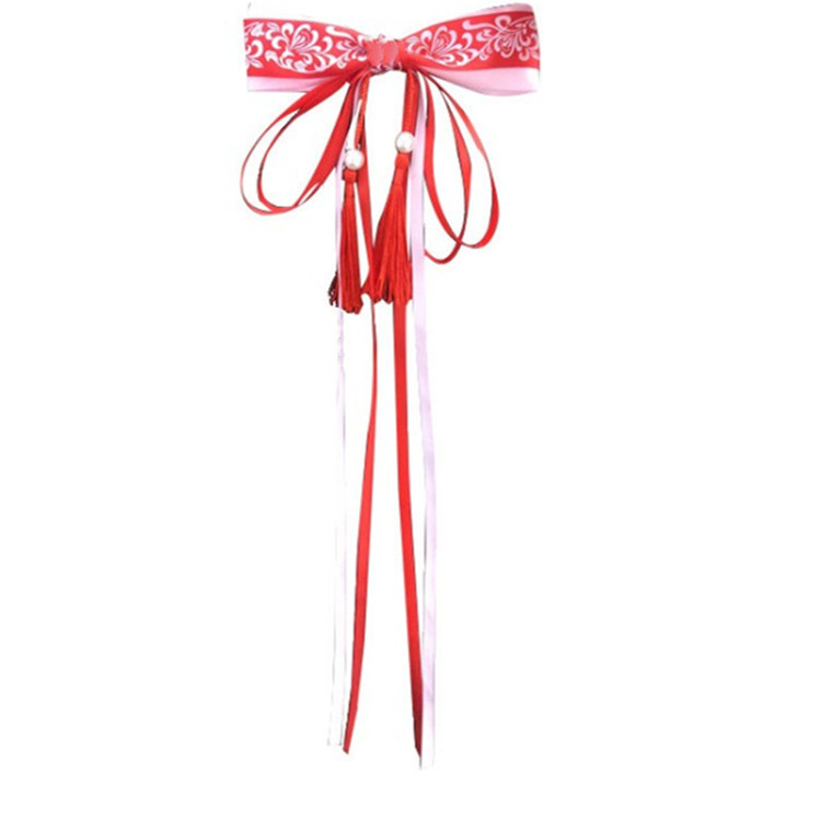 The national trend series features ancient Chinese style, blue and white porcelain hair clips, fabric bow ribbons, super fairy headwear and Hanfu accessories Item Picture