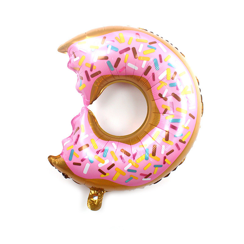 Amazon large doughnut popcorn, aluminum film balloon ice cream, children's birthday decoration and arrangement, helium balloon Specification image