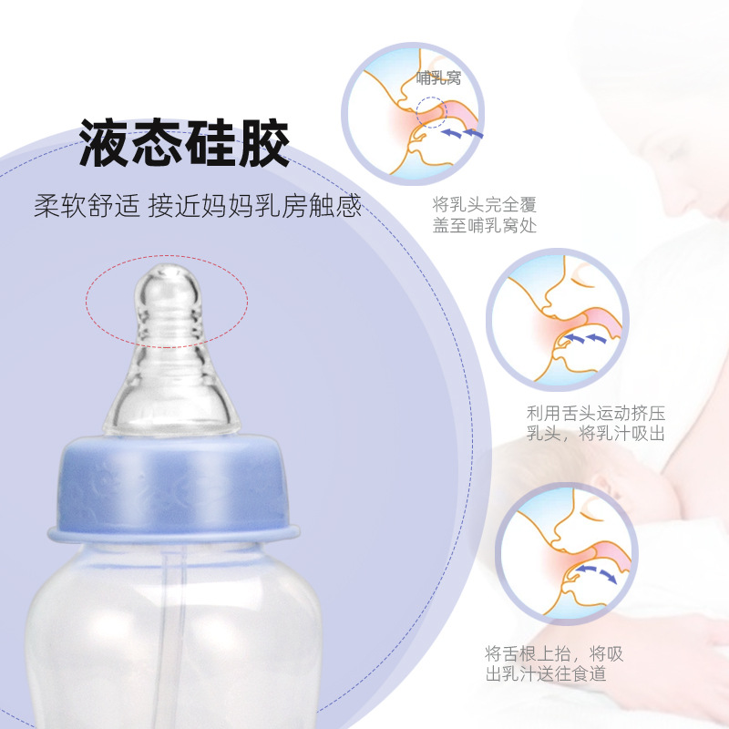 Creative standard-mouth PP baby bottles, infant feeding bottles, newborn baby bottles, mother straps, baby products manufacturer wholesale details Picture