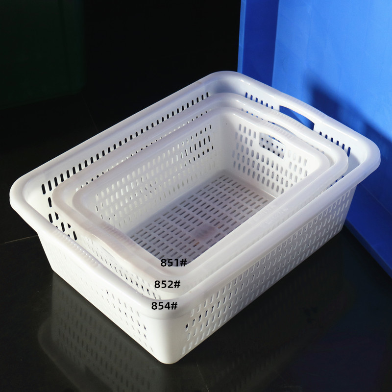 Rectangular plastic square sieve e-commerce sorting and distribution basket, rubber-framed vegetable filter basket, kitchen storage basket, fruit draining basket details Picture