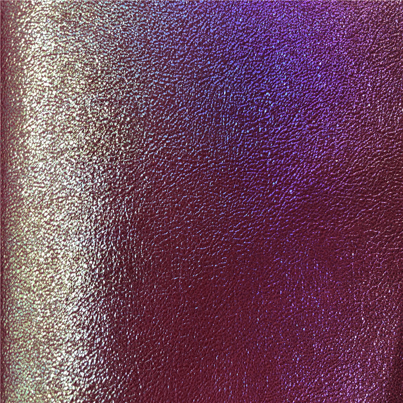 厂家直销渐变色PU皮革幻彩PU服装皮料彩虹镭射镜面TPU皮革面料