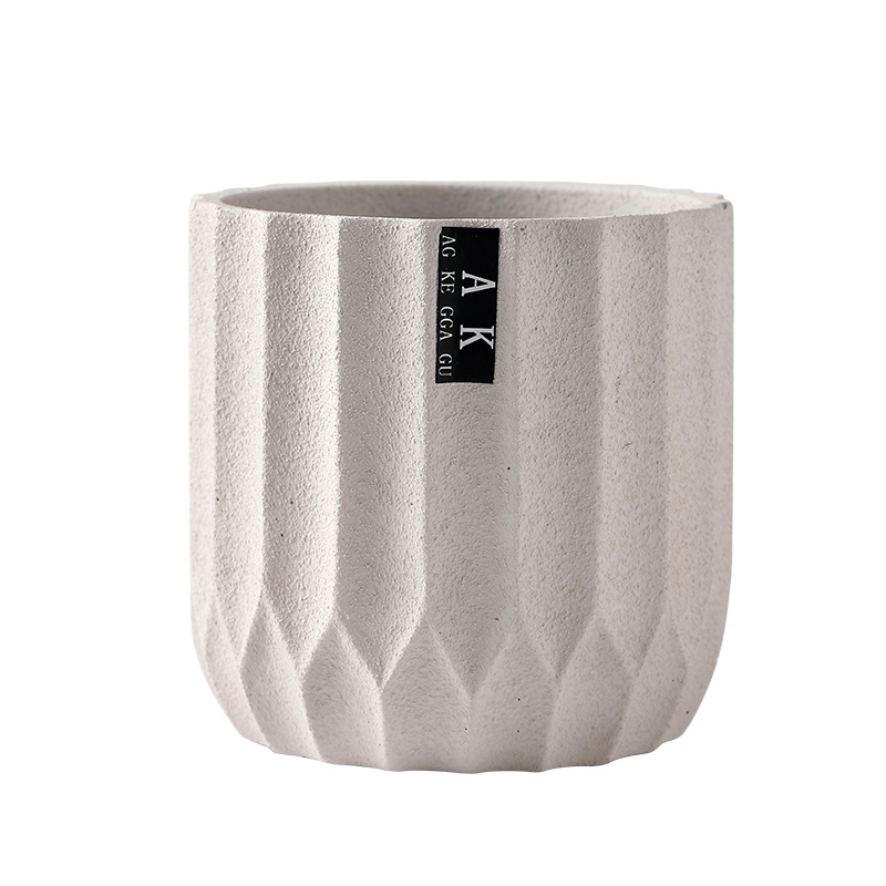 Nordic-style cement flowerpot, ceramic frosted, fashionable, simple, artistic and individual, medium-sized indoor green vine bonsai rose Item Picture
