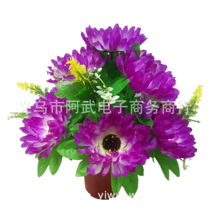 For the Qingming Festival, we offer funeral supplies such as chrysanthemums for tomb-sweeping in cemeteries, as well as wholesale of everlasting flower art and 14-pronged bonsai Item Picture