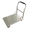 304/201 stainless steel trolley for warehouse loading and unloading, stainless steel flatbed trolley, swivel wheel logistics trolley Item Picture