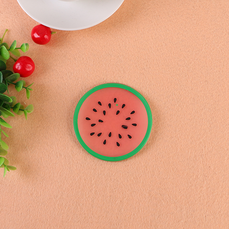 Spot Wholesale Cute Cartoon Jelly Fruit Heat Resistant Coasters Creative Non-Slip Thermal Insulation Mat Silicone Coasters Customized Specification drawing